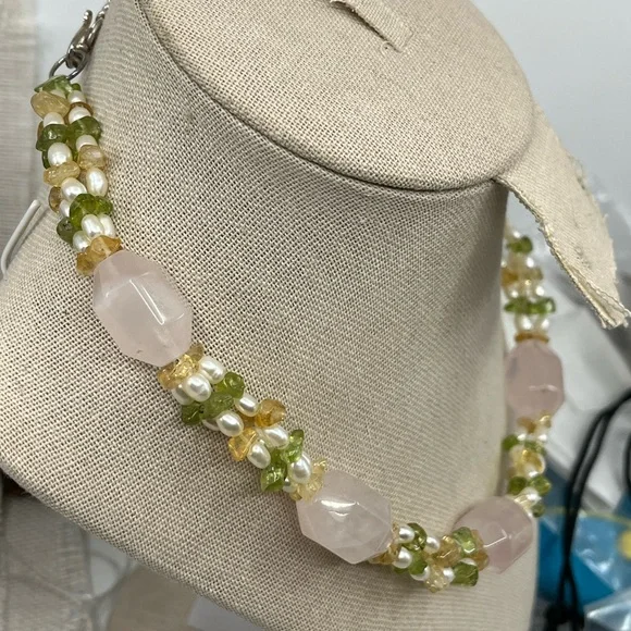 Vintage Ross-Simons Multi-Gemstone and White Pearl Necklace 16" - Picture 5 of 17